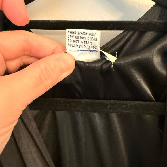 Vintage 80’s Abby Kent Black Long Sleeve Draped Dress Sz 11/12 - Picture 6 of 8